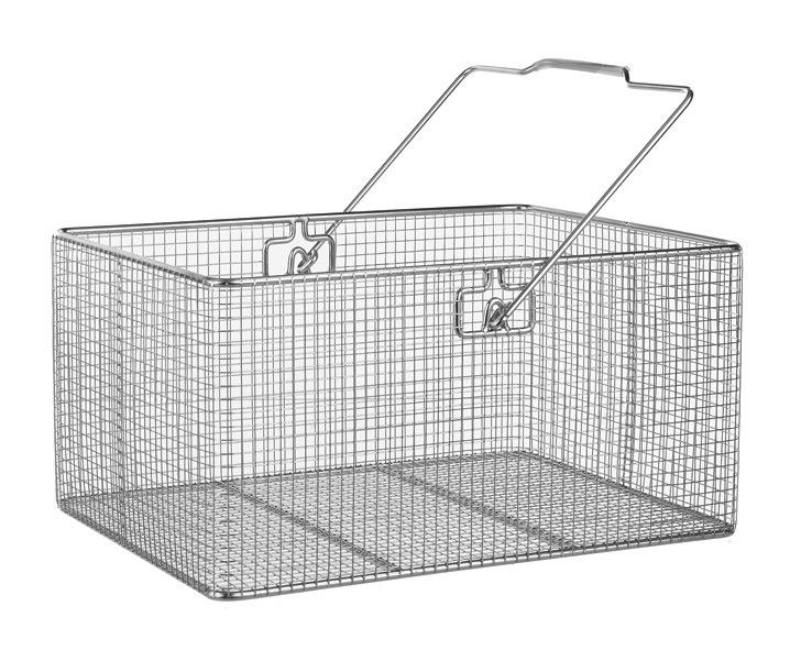 Wire basket with handle, rectangular