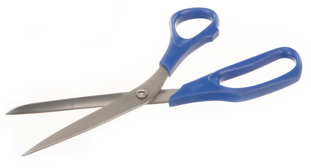 Laboratory scissor, plastic handle